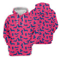 Funny Dachshund Pink And Navy Cute Golf Shirt, Men's Funny Golf Shirts, Golf Shirts For Men