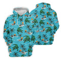 Tropical Alligators on Island Beaches Design Hawaiian Golf Polo, Golf Tops For Men, Golfing Apparel