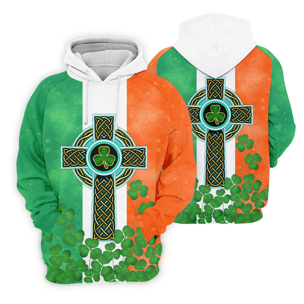 Celtic Cross Knotwork St Patrick's Day Shamrock Golf Shirt, Men's Golf Polo Shirts, Golf Shirts For Men