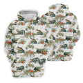 Tropical Coastal Alligator and Hibiscus Pattern Hawaiian Golf Polo, Golf Tops For Men, Golfing Apparel