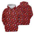 Funny Christmas Characters Golf Pose Red Golf Shirt, Christmas Golf Shirt, Polo Shirts For Men
