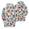 Cartoon Dachshund Tropical Theme Hawaiian Golf Shirt, Men's Golf Shirt, Polo Shirts For Men