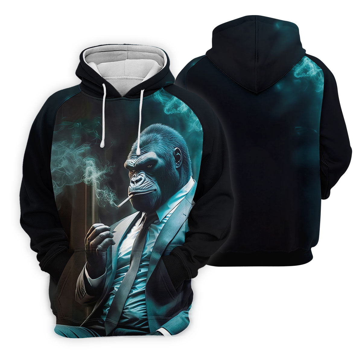 Gorilla Executive Midnight Smoke Hawaiian Golf Shirt, Women's Golf Tops, Ladies Golf Shirts