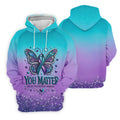 You Matter Suicide Prevention Awareness Butterfly Women’s Golf Polo, Suicide Golf Shirts