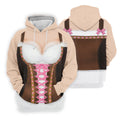 Funny Oktoberfest Dirndl Costume Polo Shirt, Mens Golf Apparel, Mens Golf Polo