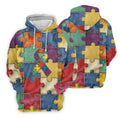 Men's Autism Awareness Print Short Sleeves t-shirt, Autism Awareness Shirt, Autistic Gifts For Adults