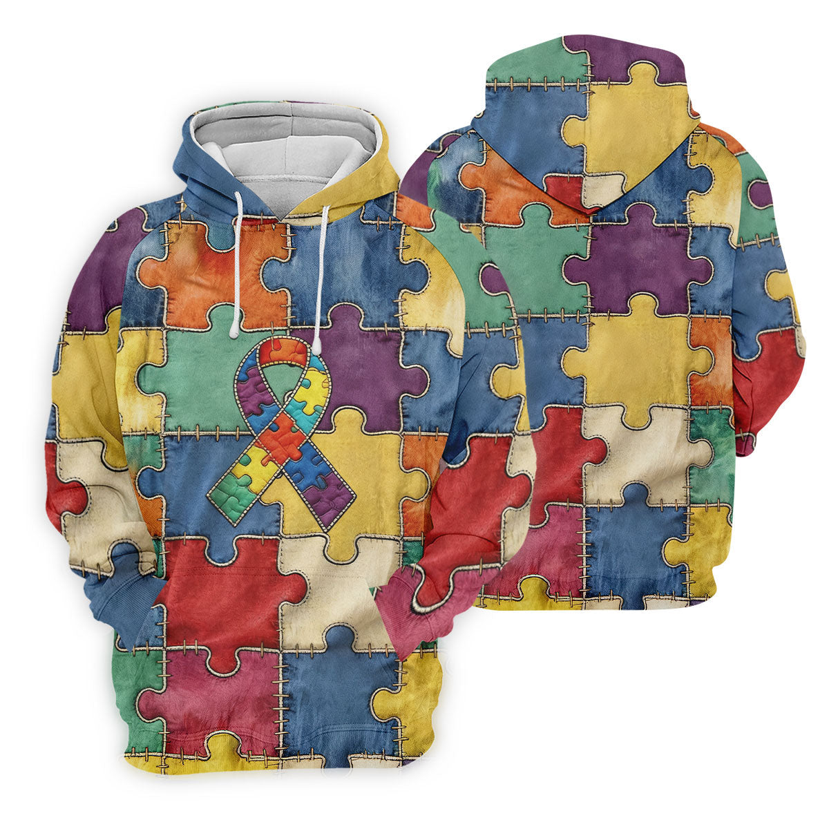 Men's Autism Awareness Print Short Sleeves t-shirt, Autism Awareness Shirt, Autistic Gifts For Adults