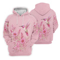Hummingbird Floral Breast Cancer Ribbon Polo Shirt, Ladies Golf Tops, Golf Shirts For Women