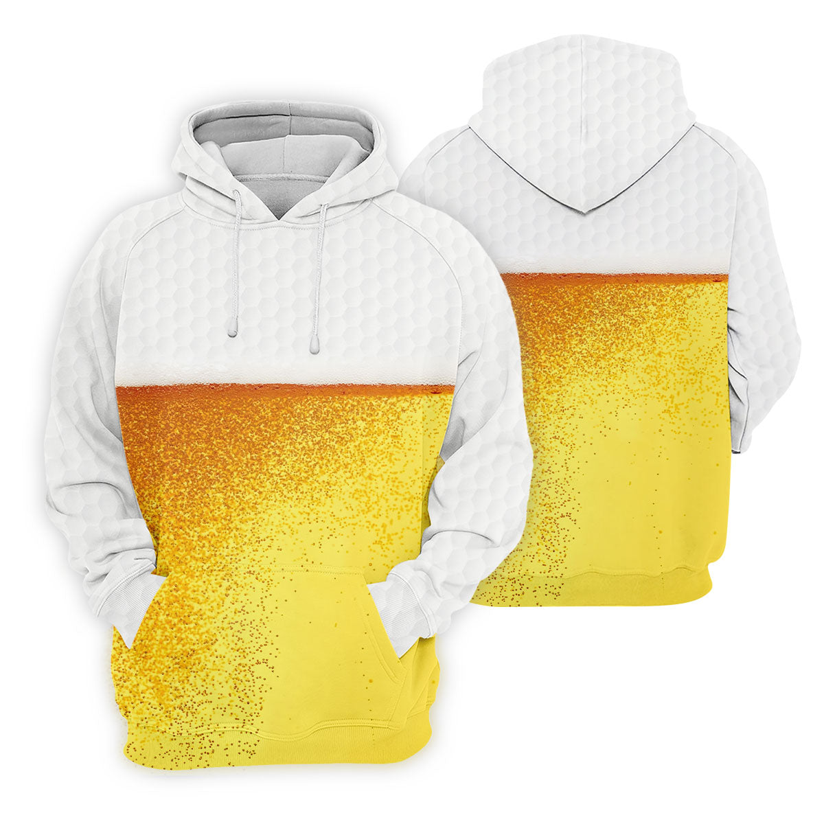 Cold Beer Print Men's Golf Polo Shirt, Beer Glass Pattern Design, Golf Shirts For Men