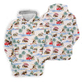 Beach Vacation Shih Tzu Print Hawaiian Golf Polo, Golf Tops For Men, Golfing Apparel
