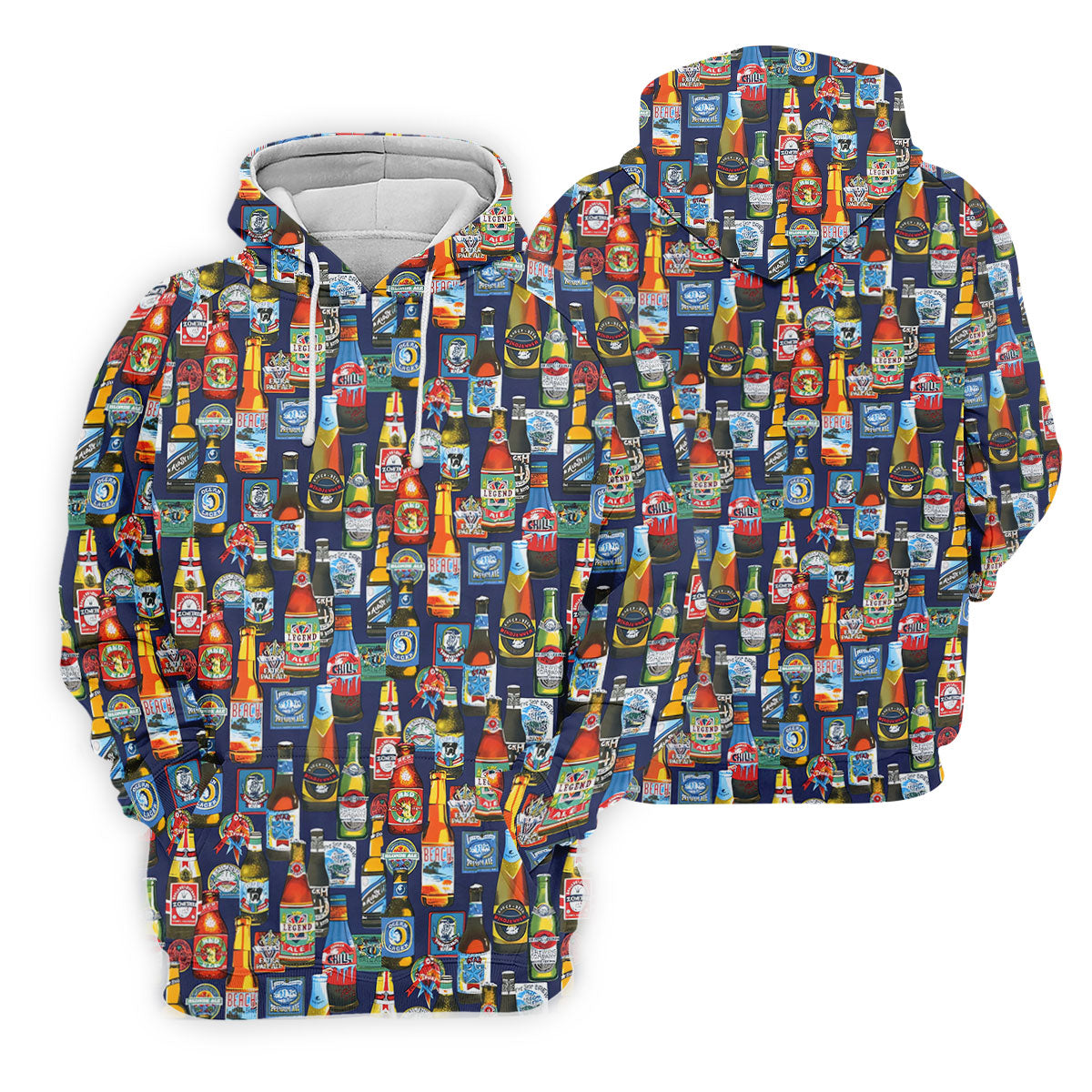 Beer Bottle Labels Navy Golf Shirt, Men's Funny Golf Shirts, Golf Tops For Men, Golf Shirts For Men
