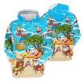 Funny Santa Beach Party Women's Golf Shirt, Christmas Golf Shirt, Women’s Golf Apparel