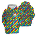 Love Needs No Words Autism Awareness Jigsaw Puzzle Pieces Golf Shirt For Women, Ladies Golf Polos