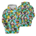 Funny Opossums Among Pineapples Pattern Hawaiian Golf Polo, Golf Tops For Women, Golfing Apparel