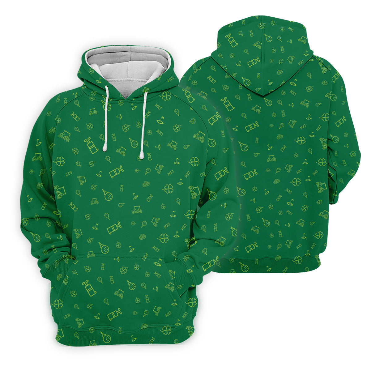 Golf And Beer Lucky Four Leaf Clover St Patrick's Day Green Golf Tops For Men, Golf Gift For Men