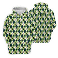 Green And White Argyle Pattern Beer St Patrick's Day Golf Shirt, Golf Tops For Men, Polo For Men
