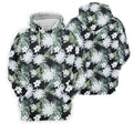 White Flower Tropical Hawaiian Vibe Golf Tops For Men, Golf Shirts For Men, Golf Gift For Men
