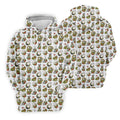 Floral Golf Club Pattern White Hawaiian Golf Shirt, Men's Golf Shirt, Golf Apparel For Men