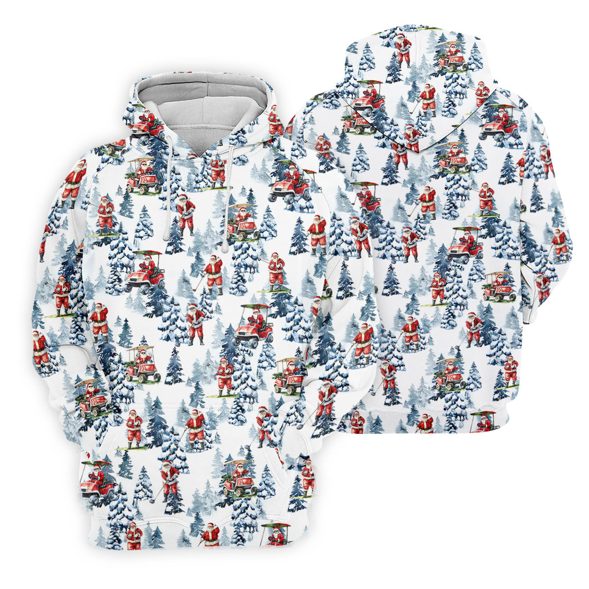Santa Golfing Polo Shirt Mens, Fun Golf Shirts For Men, Christmas Golf Shirt, Golf Lover Xmas Gift