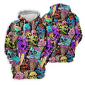 Melting Skull Ice Cream Halloween Golf Shirt, Golf Apparel For Men, Mens Golf Shirts
