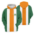 Green Orange White Vertical Stripes St Patrick's Day Golf Shirt, Women's Golf Tops, Ladies Golf Shirts