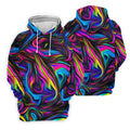 Neon Abstract Swirl Hawaiian Golf Shirt, Women's Golf Tops, Ladies Golf Shirts
