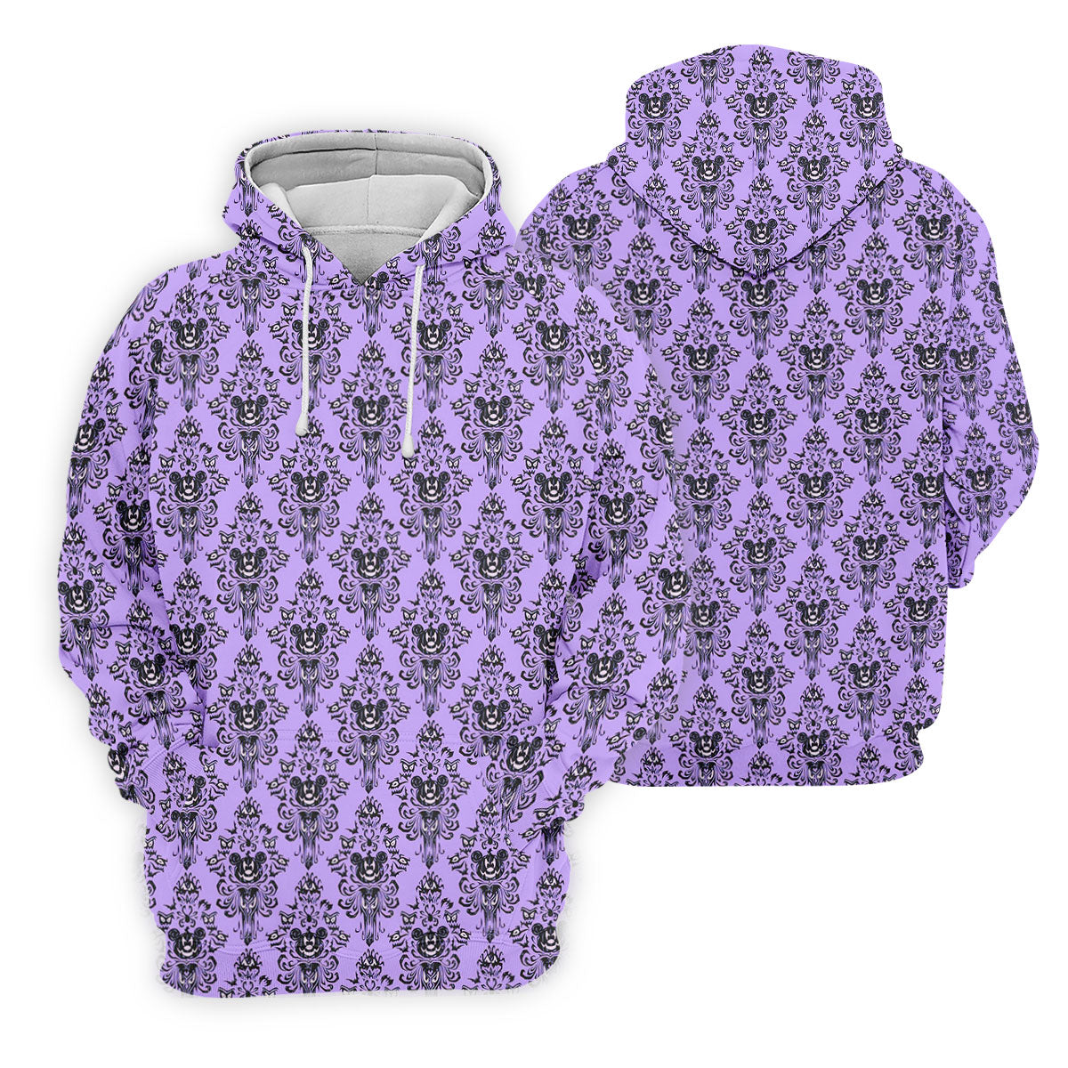 Purple Demon Face And Bat Halloween Polo Shirt, Golf Shirts For Men, Mens Golf Apparel