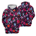 Colorful Hibiscus Tropical Floral Hawaiian Golf Shirt, Summer Vibe Golf Shirts For Men