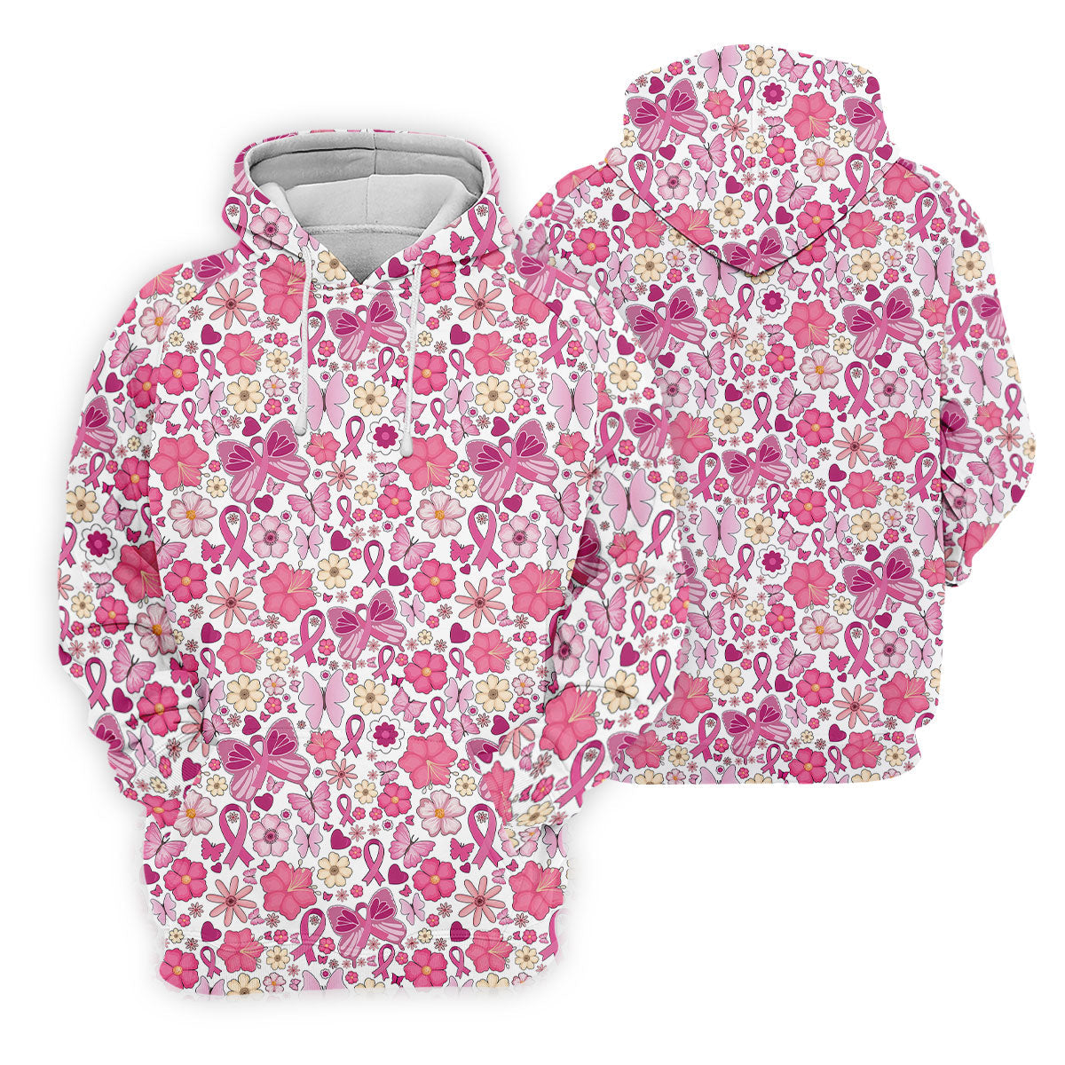 Breast Cancer Pink Ribbon Floral Golf Shirt, Cancer Awareness Shirt, Ladies Golf Polos, Golfing Apparel