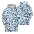 Retro Spacecraft Hawaiian Golf Polo Shirt, Men's Golf Shirt, Printed Golf Shirts