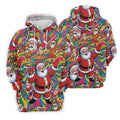 Funny Tropical Santa Christmas Polo Shirt, Mens Golf Polo, Christmas Shirts For Men