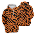 Bold Orange Black Tiger Stripe Animal Print Golf Shirt, Women Golf Shirts, Golf Apparel For Ladies
