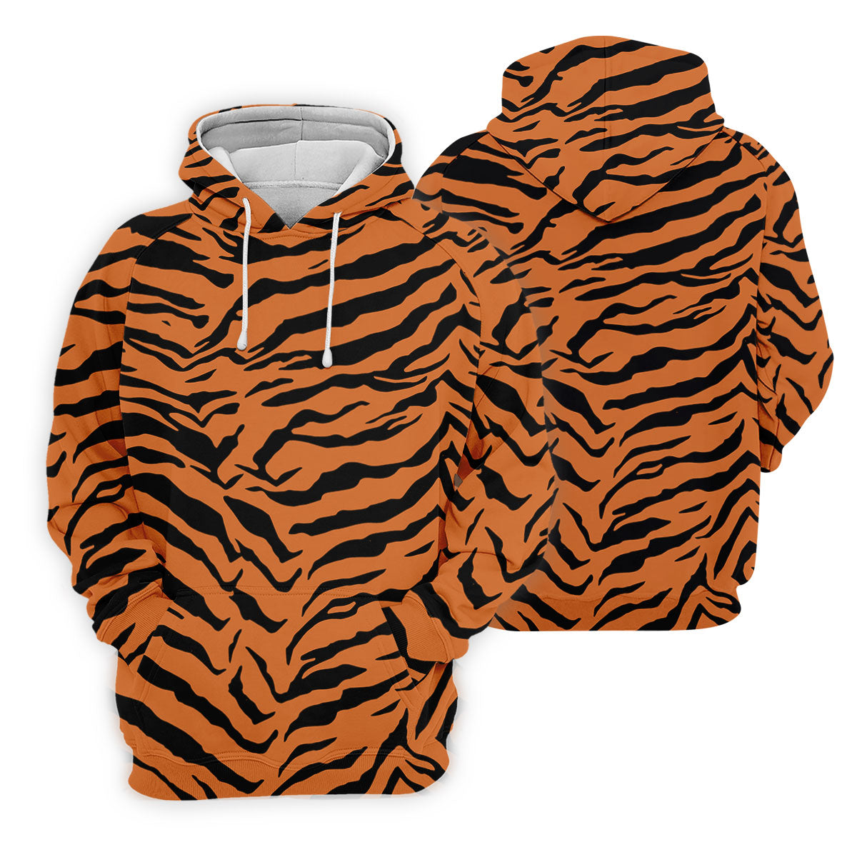Bold Orange Black Tiger Stripe Animal Print Golf Shirt, Women Golf Shirts, Golf Apparel For Ladies