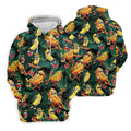 Funny Hot Dog Banana Tropical Hawaiian Golf Shirt, Mens Golf Polo, Printed Golf Shirts
