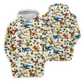 Vintage Airplane Hawaiian Golf Shirt, Tropical Aircraft Pattern, Polo Shirts For Men