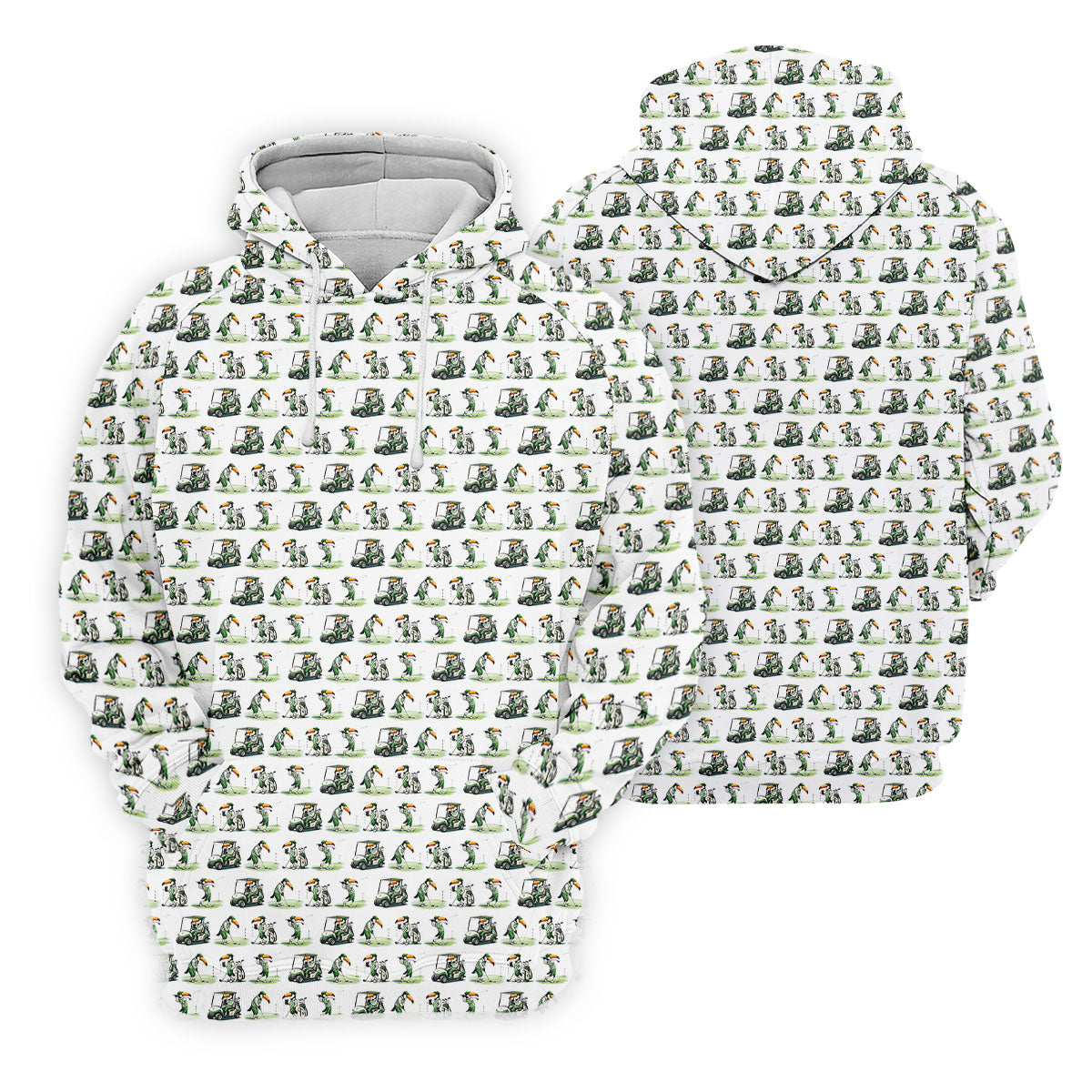 Funny Toucan Golf Pose White And Green Golf Tops For Men, Polo Shirts For Men, Golf Shirts For Men