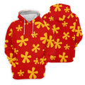 Red Hawaiian Floral Pattern Golf Polo Shirt, Hawaiian Golf Shirt, Golf Polo Shirts For Men