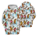 Bigfoot With Flamingo Float And Guitar Tropical Pattern Hawaiian Golf Polo, Golf Gift For Men, Golfing Apparel