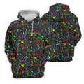 Neon Paint Splatter Pattern Hawaiian Golf Shirt, Golf Shirts For Men, Polo Shirts For Men