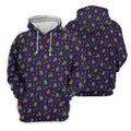 Funny Crocodile Mardi Gras Golf Shirts, Purple Golf Shirt, Golf Gift For Men, Golf Shirts For Men