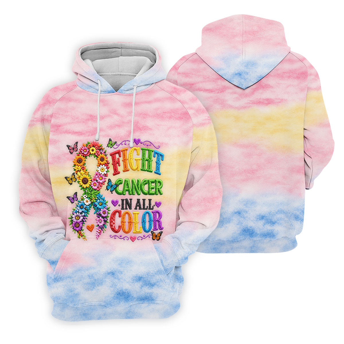 Fight Cancer In All Color Floral Ribbon Polo Shirt, Ladies Golf Shirt, Womens Golf Tops