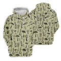 Mushroom Pattern Hand-drawn Art Hawaiian Golf Shirt, Women's Golf Tops, Ladies Golf Shirts