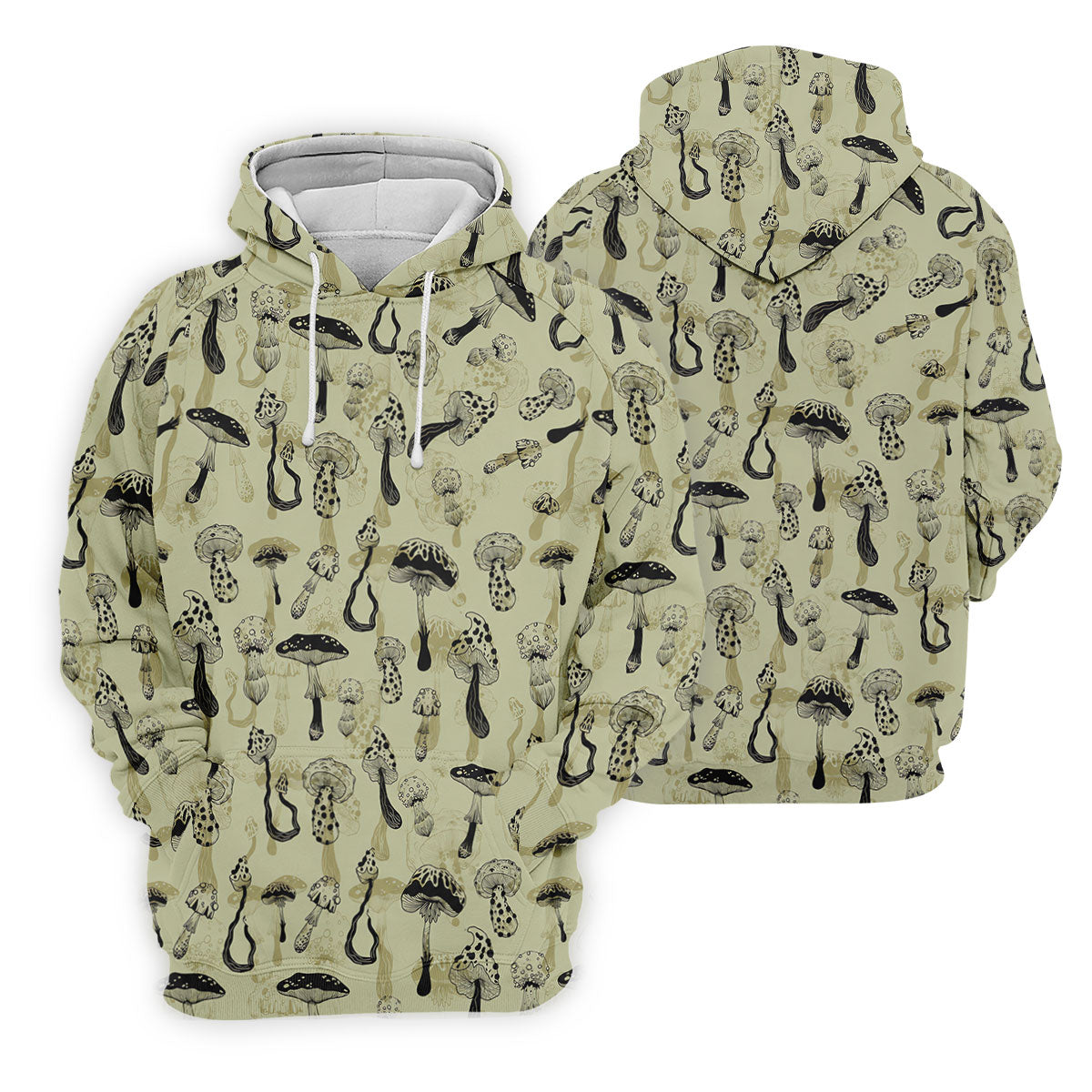 Mushroom Pattern Hand-drawn Art Hawaiian Golf Shirt, Women's Golf Tops, Ladies Golf Shirts