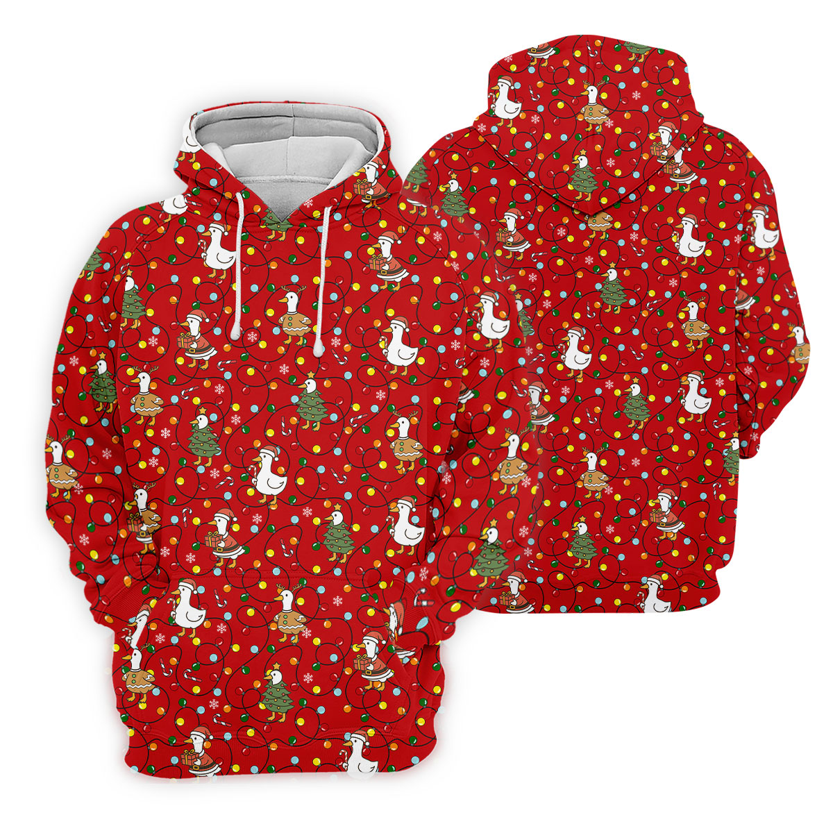 Funny Duck Merry Xmas Red Golf Shirts, Gifts For Golf Lovers, Polo Shirts For Men, Golfing Apparel