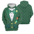 St Patrick's Day Green Shamrock Suit Whiskey Golf Print Golf Shirt, Polo Shirts For Men, Golf Shirts For Men