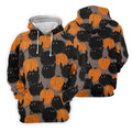 Black Cat Pumpkin Halloween Golf Polo Shirt, Women's Golf Apparel, Golf Shirts For Women