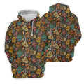 Colorful Sugar Skull Halloween Polo Shirt, Golf Shirts For Men, Golf Apparel For Men