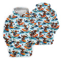 Funny Dachshund Surfing Beach Hawaiian Golf Shirt, Summer Vibe Golf Shirts For Men