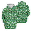 Green Golf Ball And Flag Pattern Golf Shirt, Ladies Golf Shirts , Women's Golf Tops