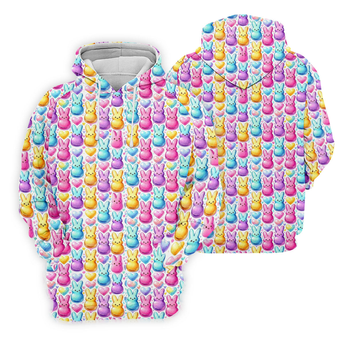 Easter Bunny Jelly Effect Seamless Pattern Golf Shirts For Men, Men's Funny Golf Shirts, Polo Shirts For Men